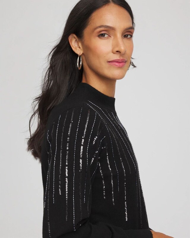 Embellished Mockneck Sweater - image 4